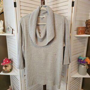 Ralsey Woman's Plus Size 2X, 3/4 Sleeve, Cowl Neck, Sweater, Light Gray